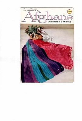 Crochet Knitting Pattern Star Afghan Booklet No 154 10 + Afghans Patterns Vtg