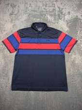 Under Armour Playoff Polo Shirt Mens XL Blue Stripe Golf Performance Stretch