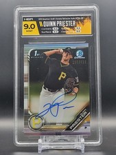 2019 Bowman Chrome Draft Autograph Refractor Quinn Priester 1st AUTO /499 HGA 9