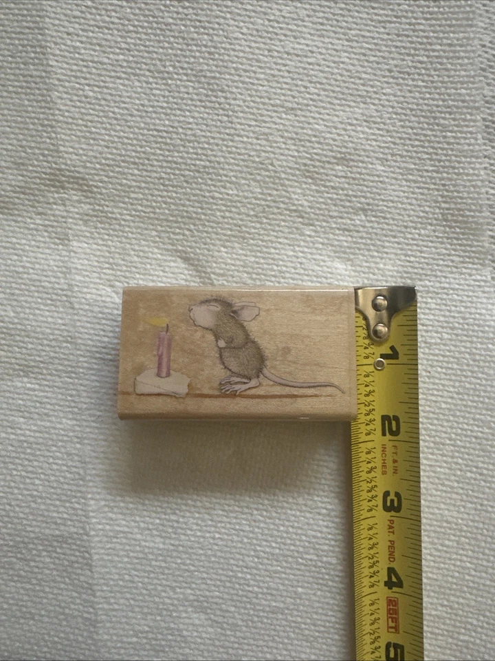 Sello de goma de madera para ratón de casa Amanda sopla vela HMFR1001 USADO EN EXCELENTE ESTADO Foto 2 de 4