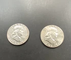 1955 & 1962 Franklin Half Dollar 50C 90% Silver Business Strikes Philadelphia