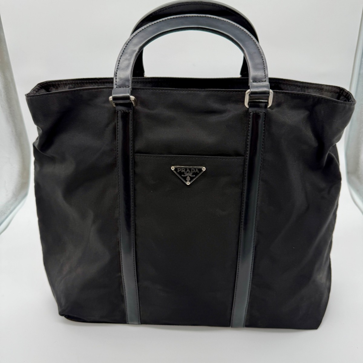 Vintage Prada BN1057 Tessuto + Spazzolato Tote Briefcase Bag w 
