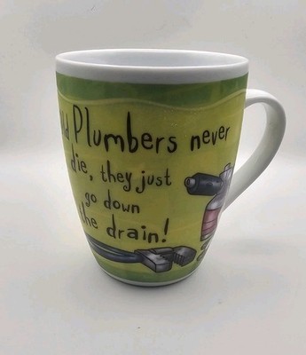 First Rate Plumber Kaffeebecher grün gelb Becher Geschichte und Heraldik Geschenk Tasse