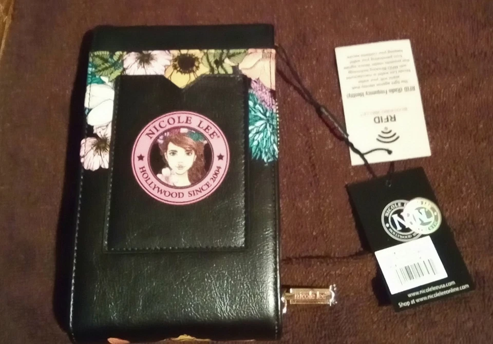 Nicole Lee Cartera Grande Diseño Floral con Cremallera en Bolsa Central Nueva con Etiquetas Foto 2 de 4