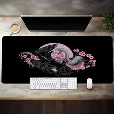 A Mouse Pad Featuring a Swan And Cherry Blossom Design, Washable And Non-Slip