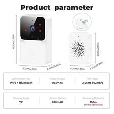 Smart Wireless WiFi Video Doorbell Security Camera Phone Door Bell Ring Intercom