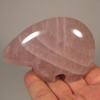 3.4" ROSE QUARTZ BEAR Crystal Animal Carving Madagascar