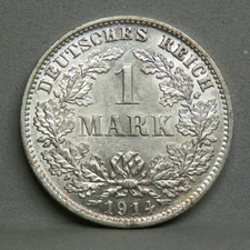 1914-E GERMANY 1 Mark, Uncirculated "Error"