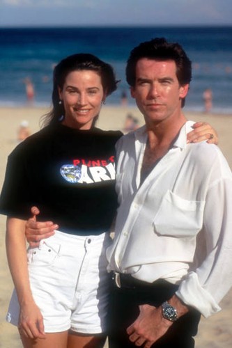 Pierce Brosnan with his girlfriend Keely Shaye Smith in Sydney for - Old Photo
