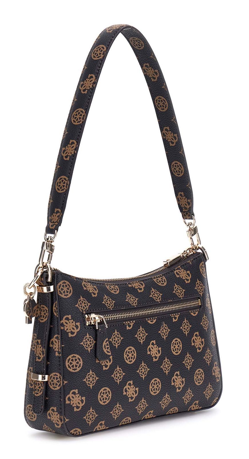 GUESS shoulder bag Eco Erica Top Zip Shoulder Bag Mocha Logo