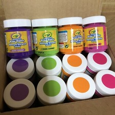 12 Pack Crayola Classic Washable Kids' Paint Pink, Orange, Green, Purple 2oz New