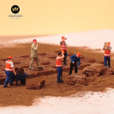 3PCS 1/50 1/64 Construction Worker Scene Prop Doll For Engineering Vehicle Model