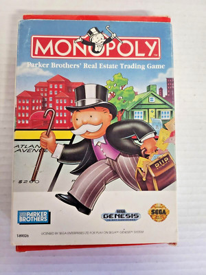 Monopoly Game Complete in Box for (Sega Genesis, 1992) Retro Gaming