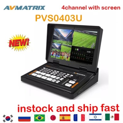 AVMATRIX PVS0403U 4-Channel SDI HDMI Video Switcher 10.1'' Screen FHD IPS Monitor