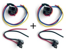 H4 3 Pin + H7 Headlight Melt Repair Burnt Bulb Holder Plug Wire Socket 2 Pairs