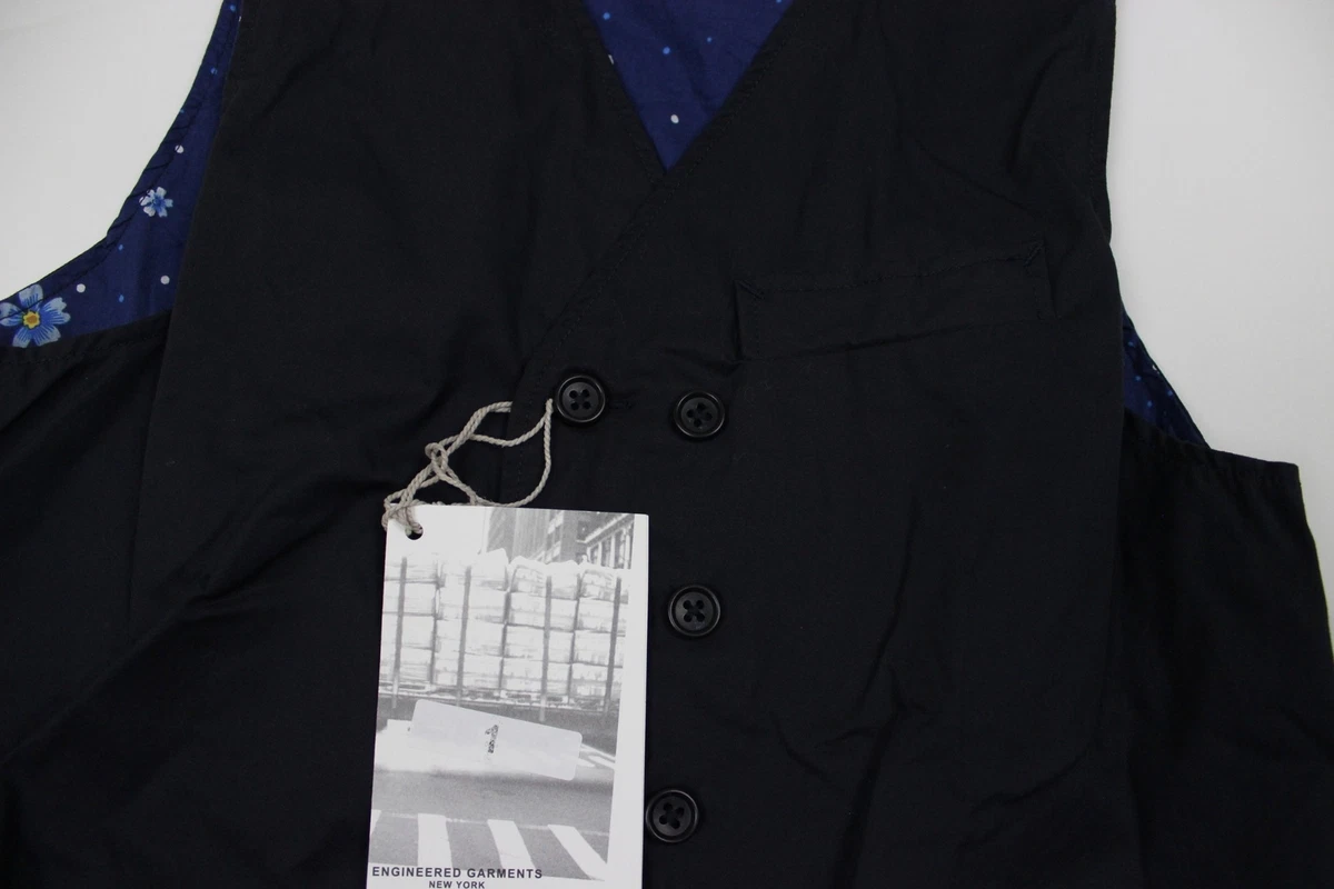 BRAND NEW-Engineered Garments FWK Navy Floral Reversible Vest-SZ1- MSRP$265