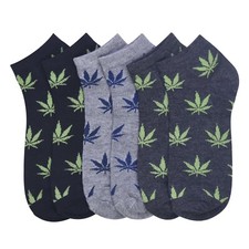 6 PAIRS Marijuana Weed Potleaf Cannabis 9-11 10-13 Low Cut No Show Fashion Socks