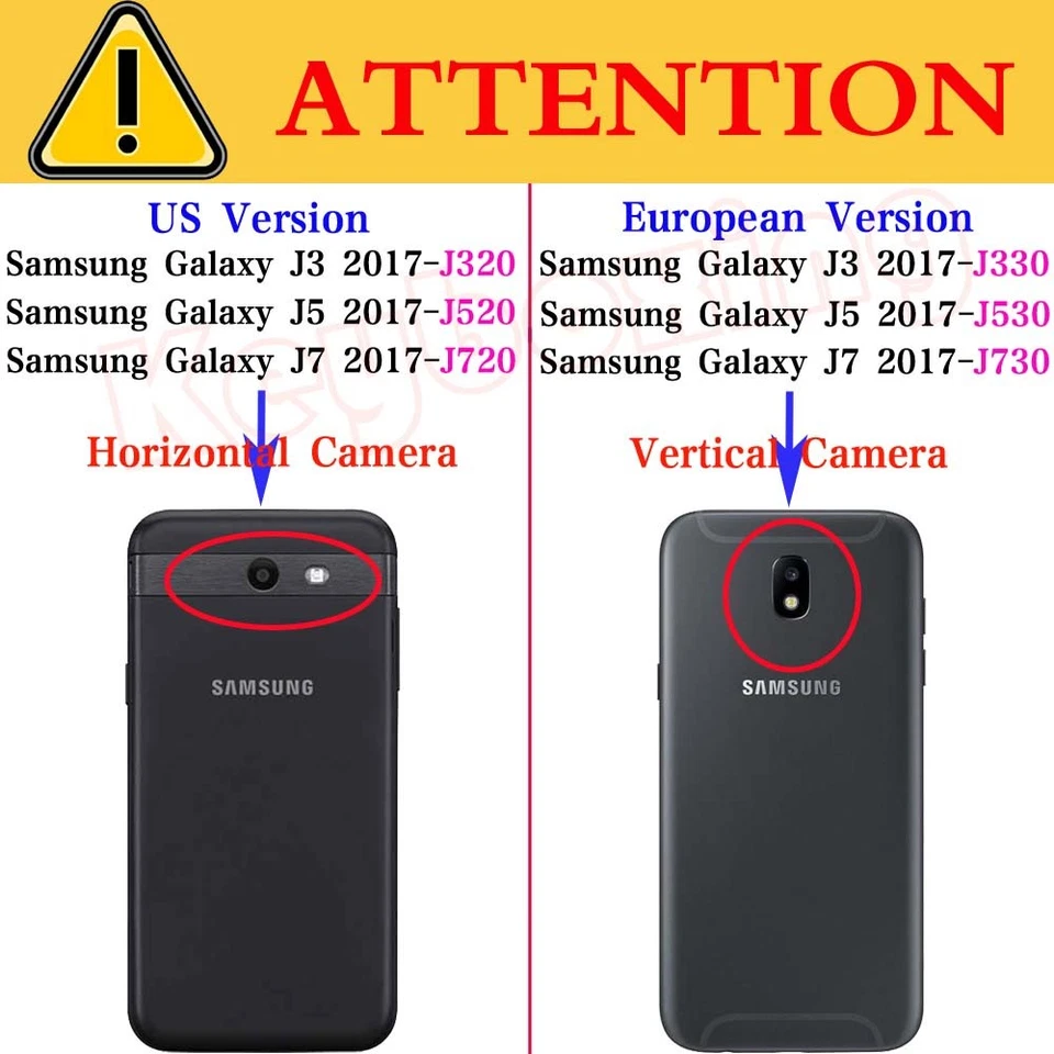 Luxury Card Holder Wallet Leather Book Case Cover For Samsung S7 S8 J3 J5 A8 A5 - Image 2 of 4