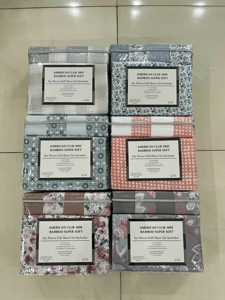 ¡¡¡Precio de reventón al por mayor para mayoristas!!! Juego de sábanas completo American Club de 6 piezas Foto 3 de 4