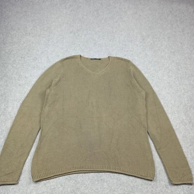 GUDRUN SJÖDEN Pull XL Marron Gris Coton Tricoté Extra Large - Photo 1/4