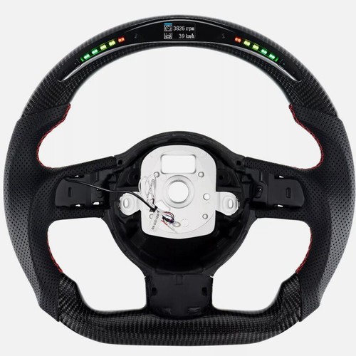Real Carbon Fiber LED Steering Wheel For Audi TT / TTRS / R8 2007 - 2015 - Picture 1 of 6