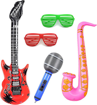 5 Stück Luftgitarre Rockstar Aufblasbare Air Guitar Aufblasbare Instrumente Aufb
