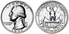 1957 25C US Silver Washington Proof Quarter