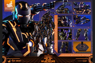 HOT TOYS 1/6 IRON MAN 2 WAR MACHINE Neon Tech / Orange Version