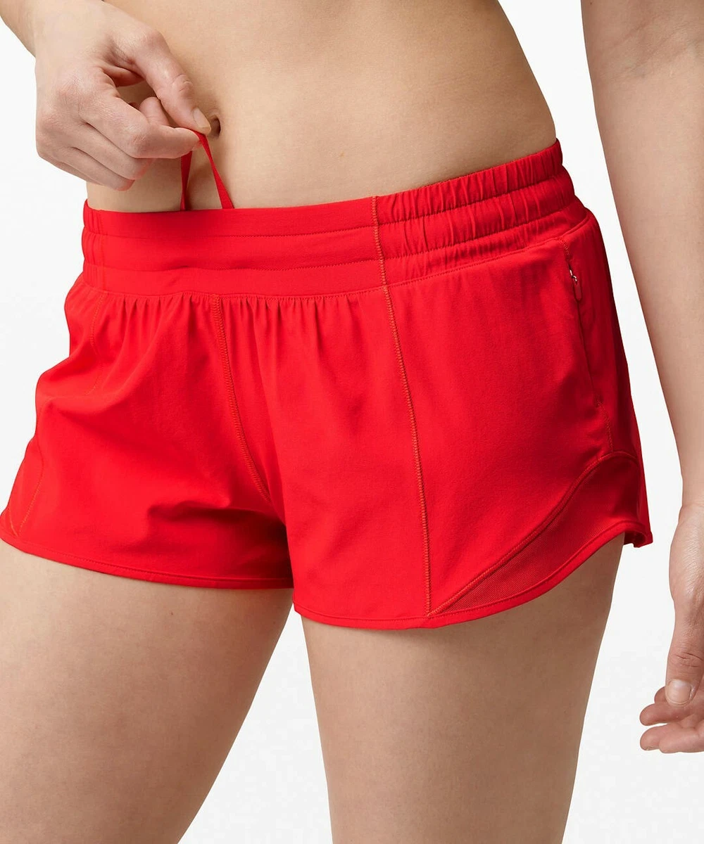 NEW LULULEMON Hotty Hot 2.5 Short 8 Carnation Red (Orange Tone)