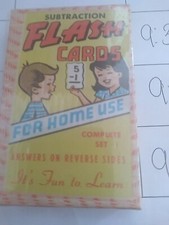 VINTAGE SUBTRACTION FLASH CARDS WARREN PAPER BUILT-RITE 1960s Sealed