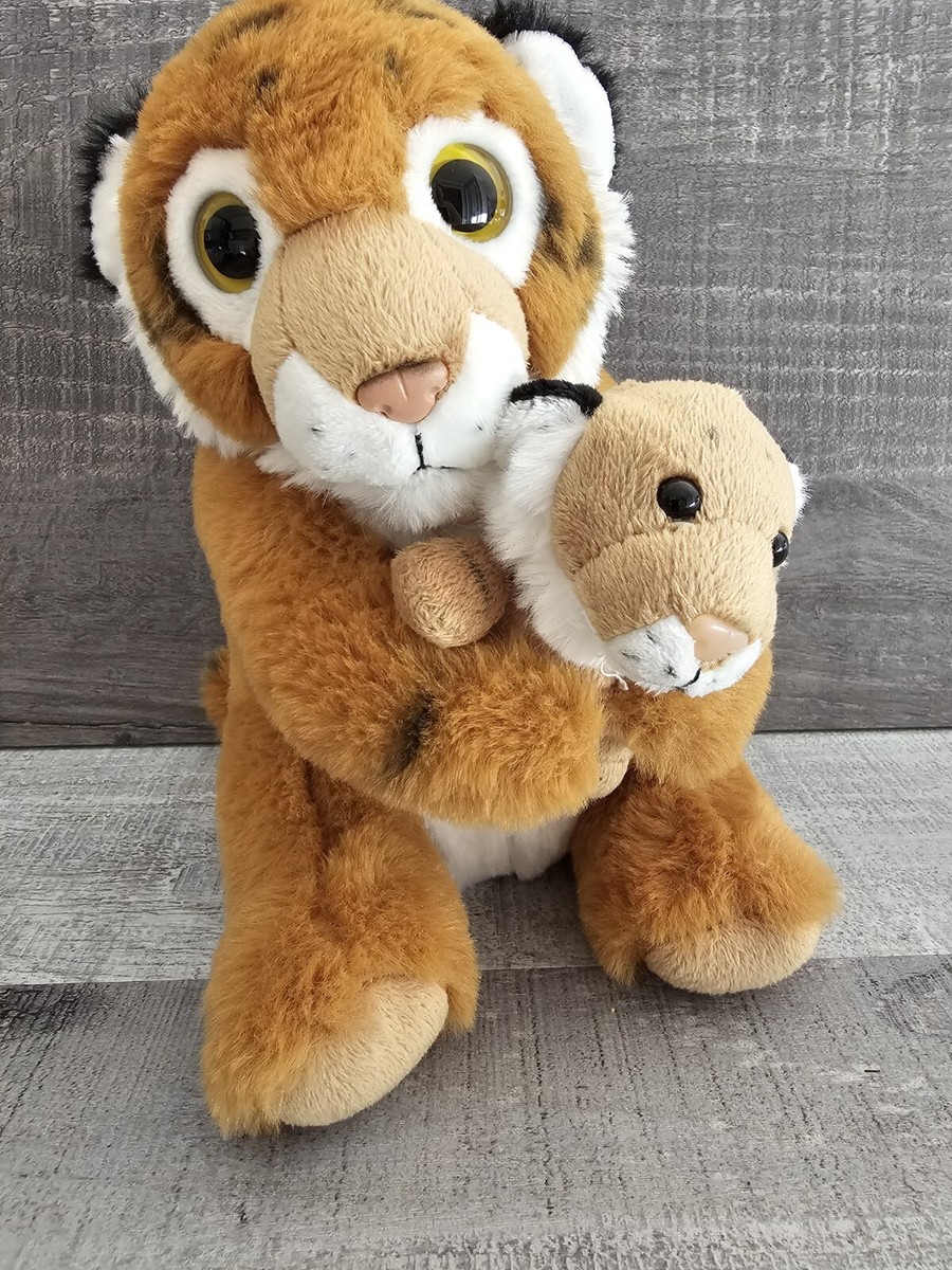 Mommy Tiger Plush w/ Baby Cub 9