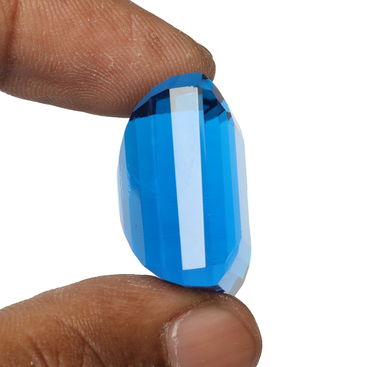 Shiny Square Cut Blue Topaz Pendant Size 80.00 Ct Loose