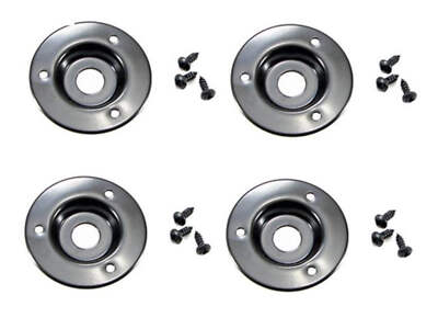 (4 PACK) PENN ELCOM 1561BK BLK Steel Recessed Cup for 1) 1/4'' Jack w/screws