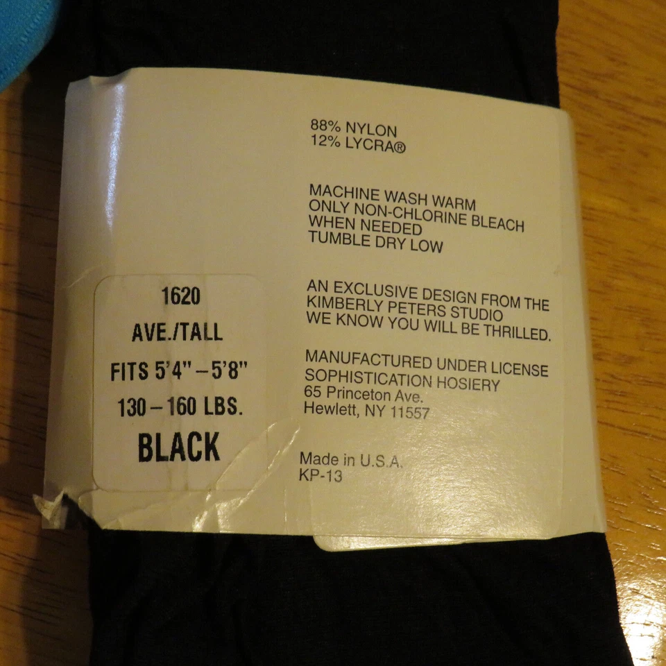 Two Pair Women's Tights Blue Foot Traffic & Black Kimberly Peters Size Medium - Image 2 of 4