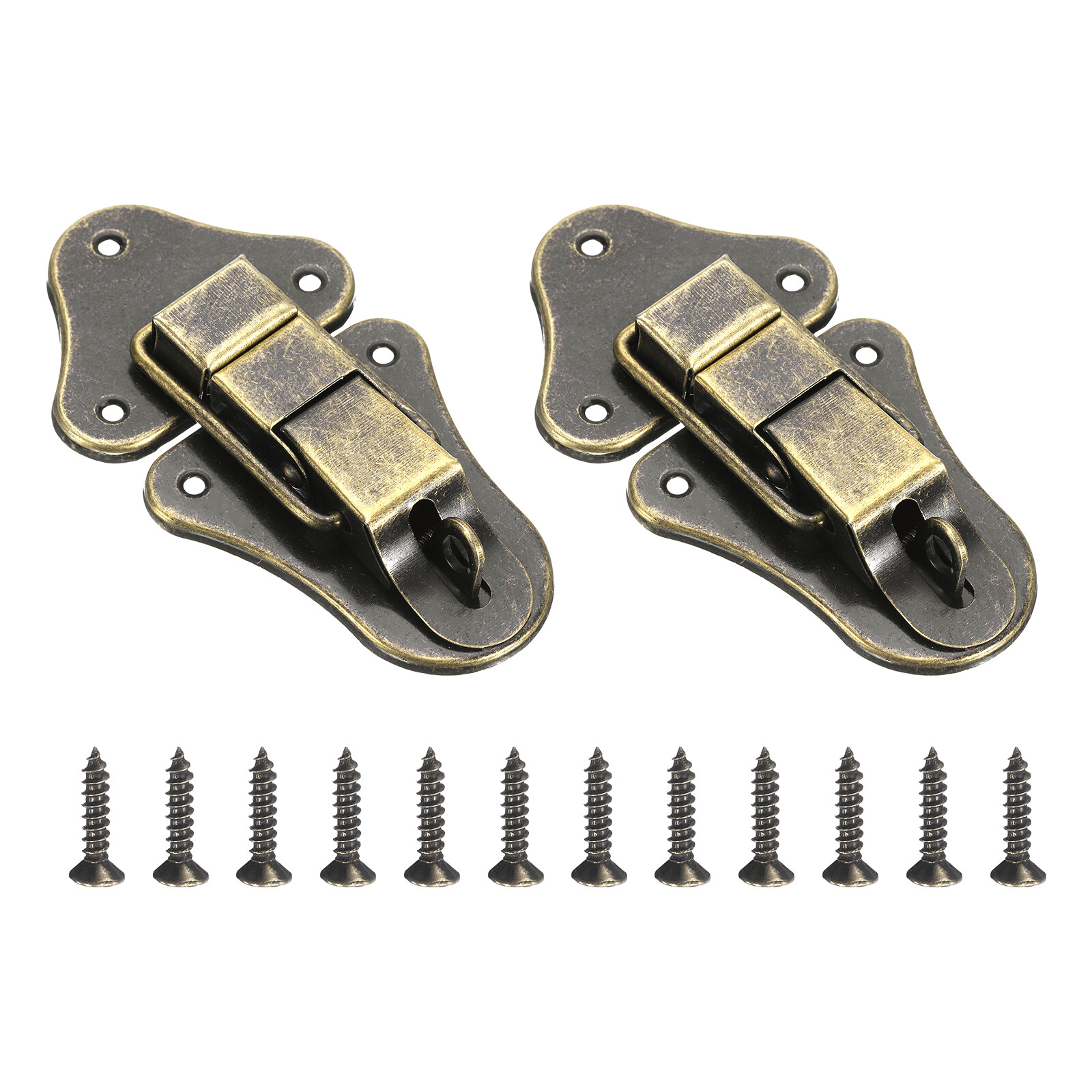 2 Pcs Duck-billed Hasp Lock, 95 x 52mm Retro Box Toggle Latch Hasp Clasp, Bronze