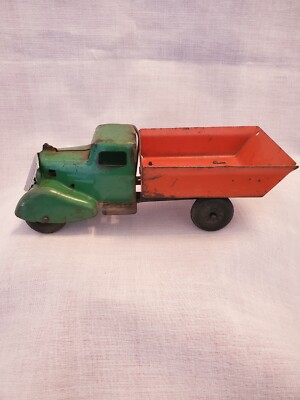 Vintage MARX Pressed Steel 1930's Long Nose Dump Truck 10