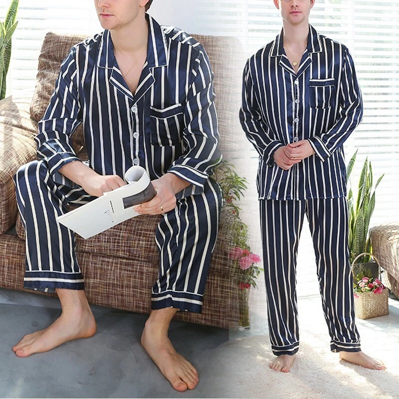 Homme Tenue de Maison Lingerie de Nuit Lot Ray Soie Fleck Pyjamas