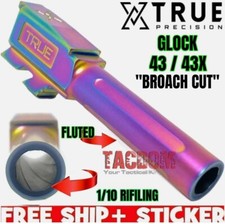 TRUE PRECISION Spectrum Rainbow Fluted Barrel for GL0CK 43 43X 9mm 1:10 TWIST US