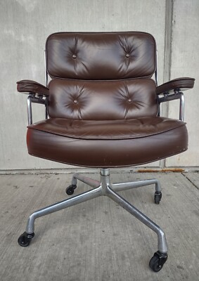 1978 Herman Miller Eames Time Life Executive Office Chair-Brown Leather 