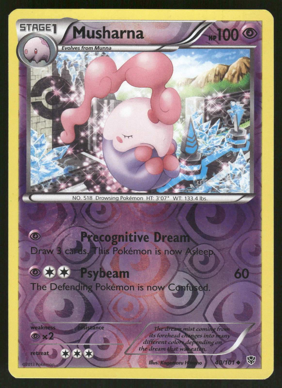 Musharna Reverse Holo 40/101 Plasma Blast Pokemon
