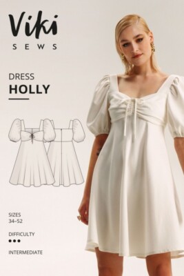 Vikisews Schnittmuster Holly Kleid Damen UK 4-22