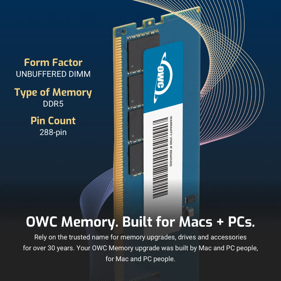 OWC 64GB (2x32GB) DDR5 5200MHz 2Rx8 Non-ECC UDIMM 288pin Memory RAM - Image 3 of 4