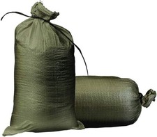 Empty Sandbags Military Green w/ Ties - Sand Bags Flood Protection (100 count)