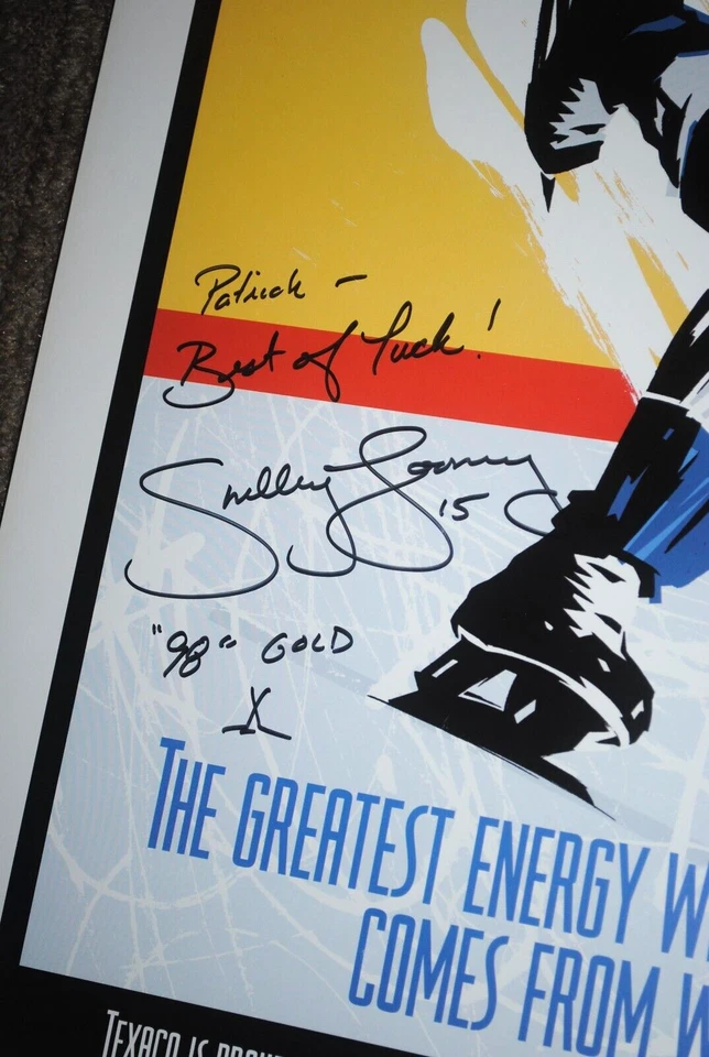 1998 Nagano Olympics TEAM USA hockey poster, Texaco, SIGNED by Shelley Looney - Image 2 of 2