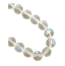 26 Crystal Aurora Borealis AB Global Checkerboard Faceted Disco Ball 8mm Beads