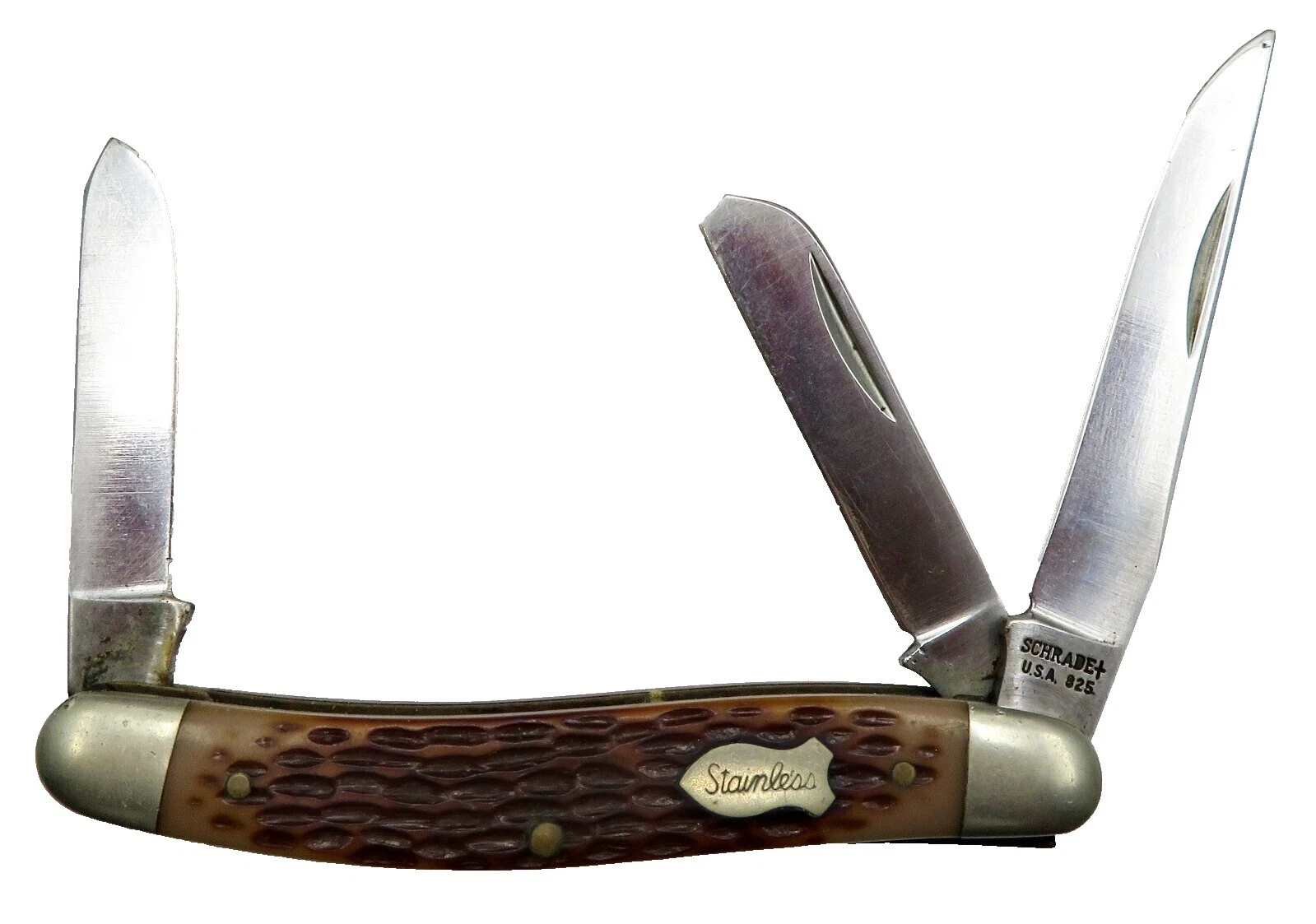 Hoja de acero inoxidable Schrade Cuchillos de Mango de Plástico de colección