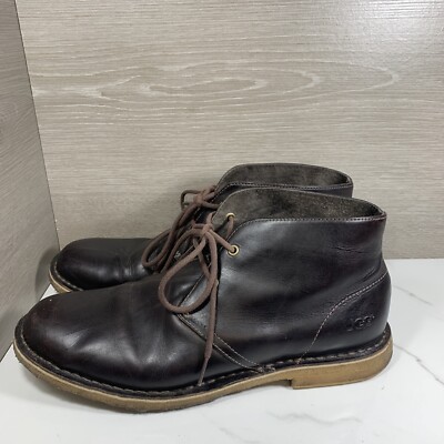 UGG Leighton Men\'s Chukka Boots‎ Size 10.5 Leather Chocolate Brown 3275 s-l400.jpg main image 4