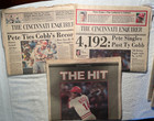 VNTGE CINCY ENQ/POST ON PETE ROSE TYING/BEATING COBB ON MLB HITS RECORD OF 4192 — photo 1