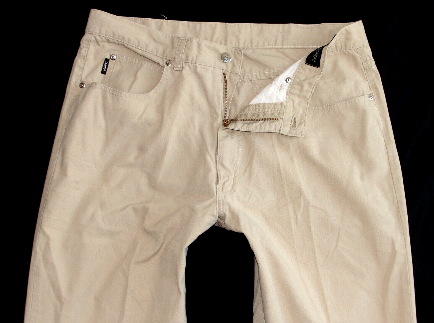 RARI PANTALONI CHINO SLIM DA UOMO CLASSICI DI LUSSO DI MARCA YVES SAINT LAURENT 36X34