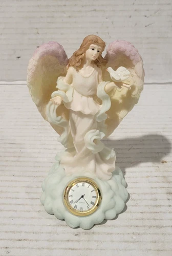 Herco Gift Professional Resin Angel Standing with Quartz Clock in Box. #12546.